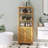 Bamboo Storage Cabinet with 2 Doors and 3 Tier Shelves