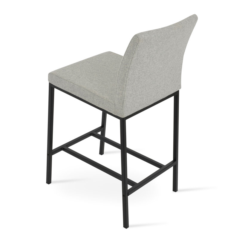 Tabouret Aria, Tabouret de bar (siège d'une hauteur de 29 po), Noir, Laine argentée