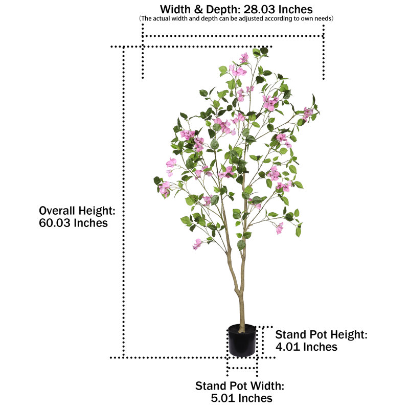 Arbre artificiel artificiel 60,03 pouces Bougainvillea