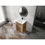 Meuble-lavabo autoportant avec lavabo en céramique et armoires de rangement, porte à fermeture douce