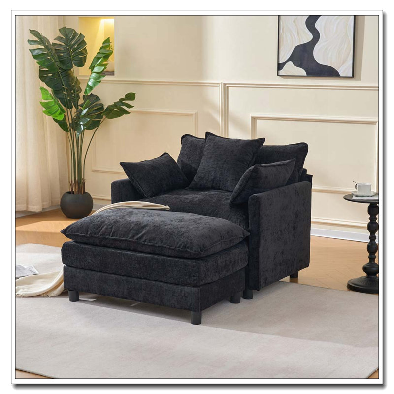 Fauteuil en chenille avec repose-pieds