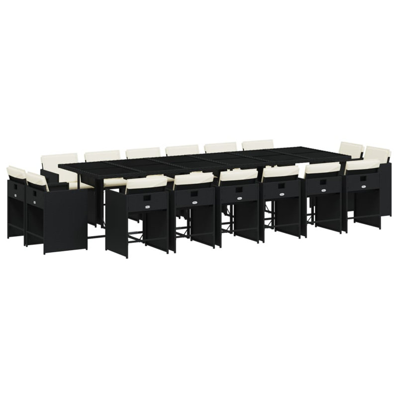 Patio Dining Set Set Of 16 Black, Cream White, Black