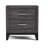 Two Tone Design 1Pc Nightstand Two Drawers Wooden Legs Gray Finish Bedroom Furniture-189425694
