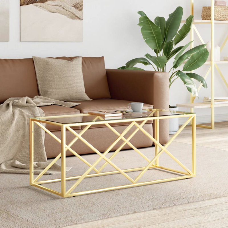 Nemacolin Frame Coffee Table, Gold, Transparent