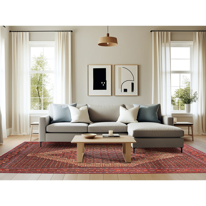 Tapis rouge à motif sud-ouest, Rectangle 6 pi x 9 pi