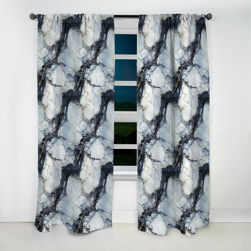 Gold Timeless Marble Classic Delights IV - Abstract Marble Marble Blackout Curtain - 1 Panels, 52" W x 120" L
