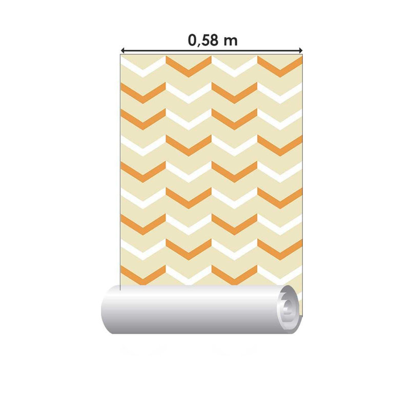 Rouleau de papier peint adhésif doux L 126 po x l 24 po, Jaune / blanc / crème