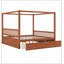 Lit à baldaquin élégant en bois avec tiroirs de rangement, format king, durable et peu encombrant pour les chambres modernes-254740277