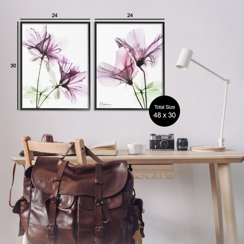 «Mauve fleur mauve» par Albert Koetsier, Giclée encadrée Midnight Black, H 30 po x l 24 po
