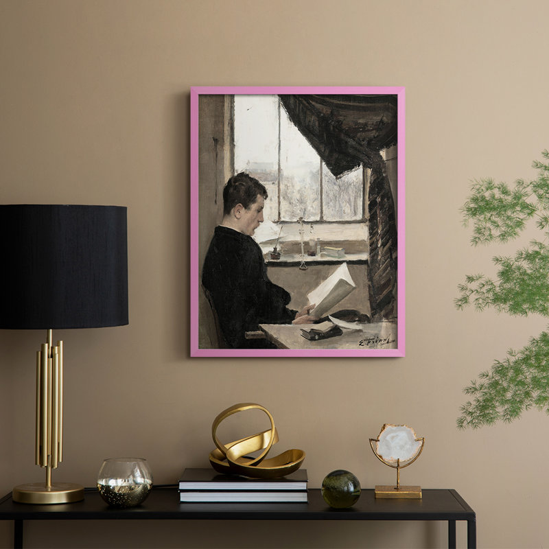 Impression de portrait rétro vintage Lxxxiv, reproduction encadrée - bois massif, H 30 po x l 24 po, Rose