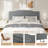Upholstered Linen Headboard with Adjustable Height-1015513040-1015513043