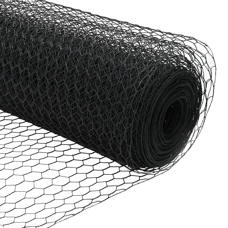 Hexagon Fence Steel, Black, 140cm H x 2500cm W