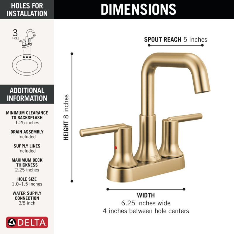 Centerset Bathroom Faucet, Champagne Bronze