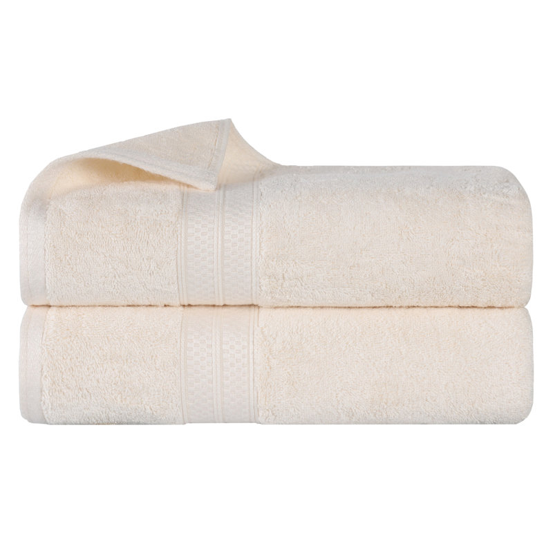 Nolhan Rayon from Bamboo Cotton Blend Bath Towels, Ivory