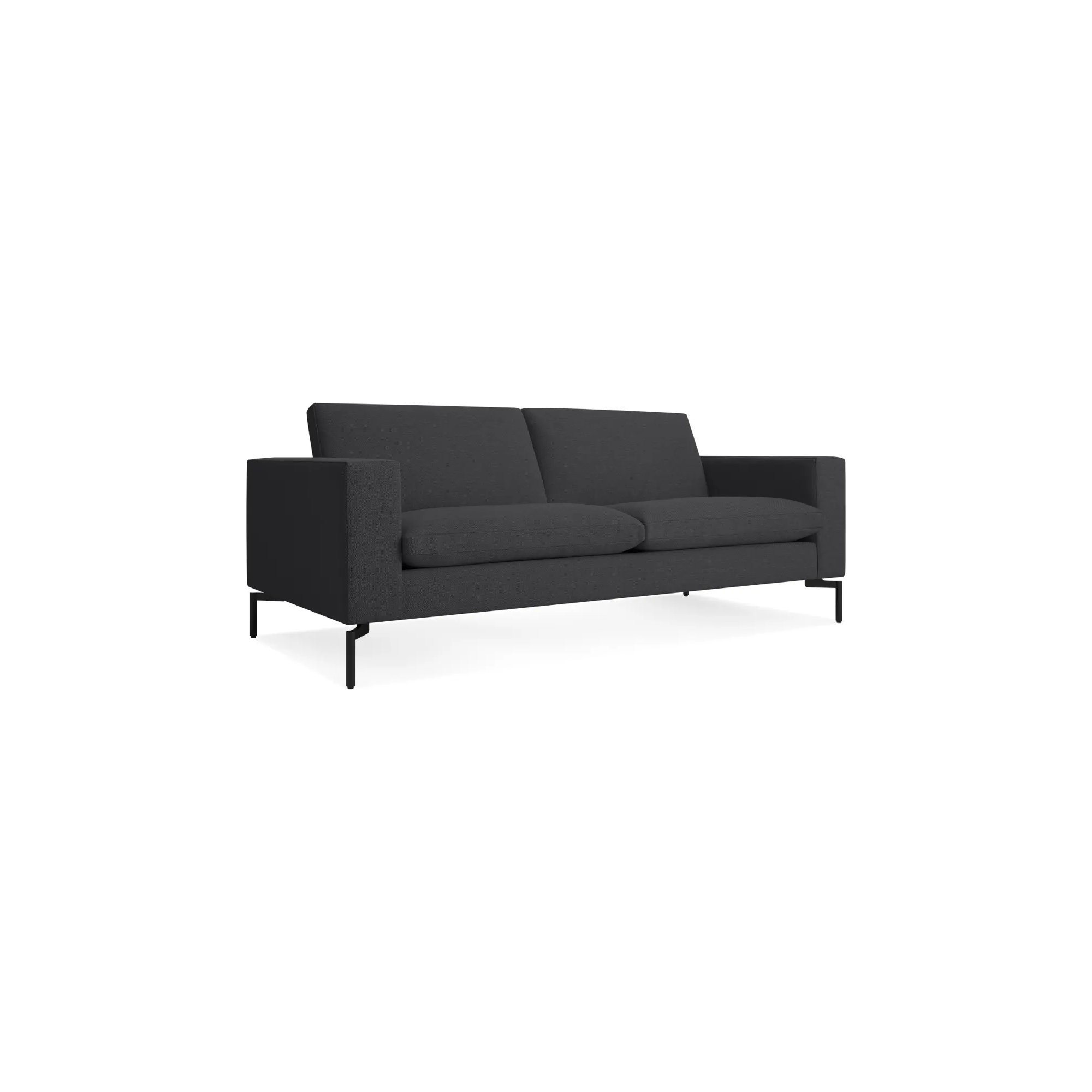 New Standard Upholstered Sofa, Maharam Meld in Panda Polyester Blend, 32" H x 78" W x 35" D, Black