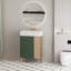 Meuble-lavabo à tablettes ouvertes de 21,6 pouces avec lavabo en céramique et porte à fermeture en douceur, idéal pour les vestiaires modernes-116332646