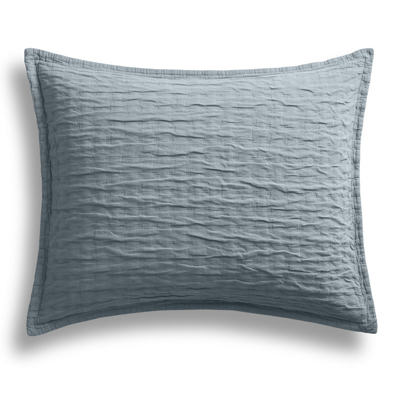 Popple Duvet Cover Set, Queen Duvet Cover + 2 Queen Shams, Gray Blue