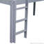 Lit simple mezzanine bas avec glissière, échelle et garde-corps de sécurité-1705588979
