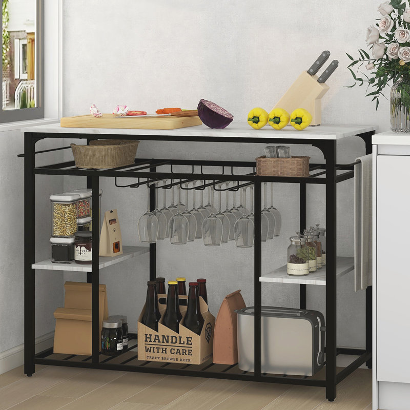 Support de cuisine avec grand plan de travail et console Dezarey