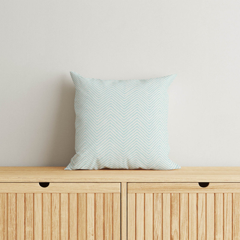 Coussin Chevron Groove, Bleu clair / bleu, H 20 po x l 20 po