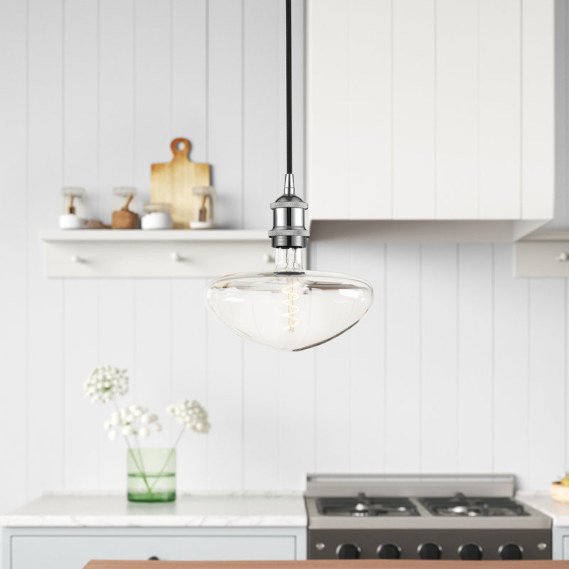 Polished Chrome Glass Mini Pendant Light