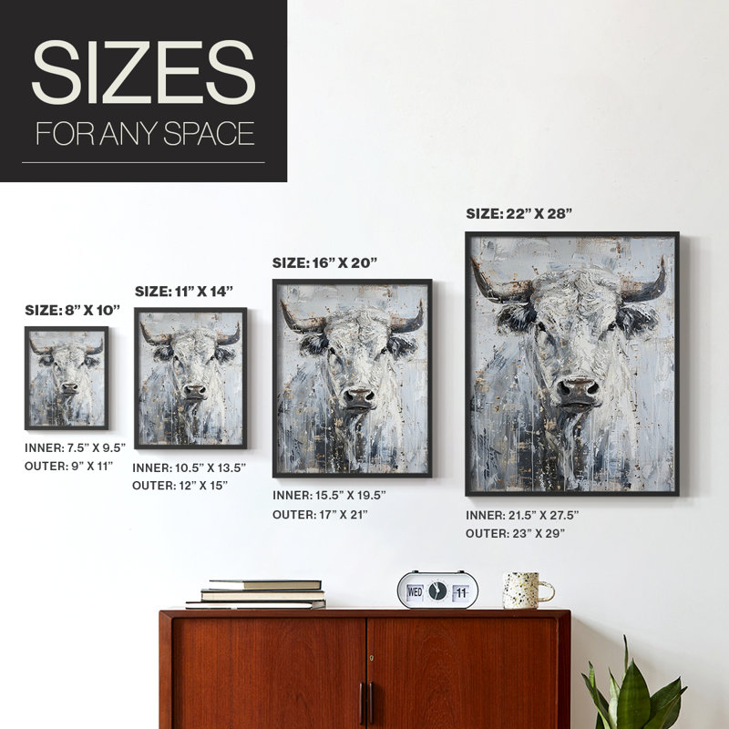 ANIMALS Series CXXIX  -Premium Framed Print -Ready to Hang - No Nails Required, 11" H x 9" W, Black