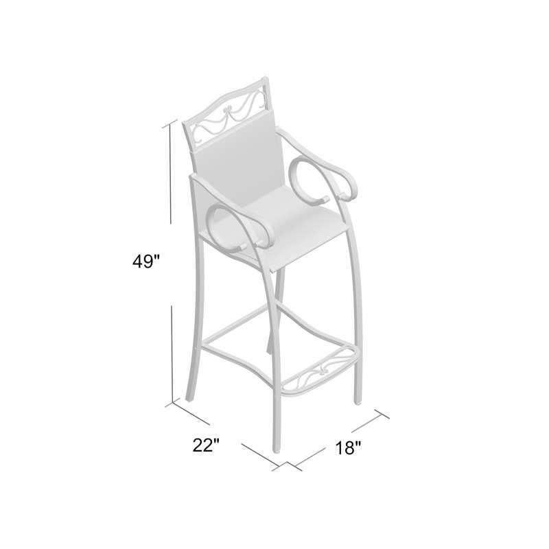Arvi PVC Wicker Outdoor 29'' Bar Stool, Black Antique