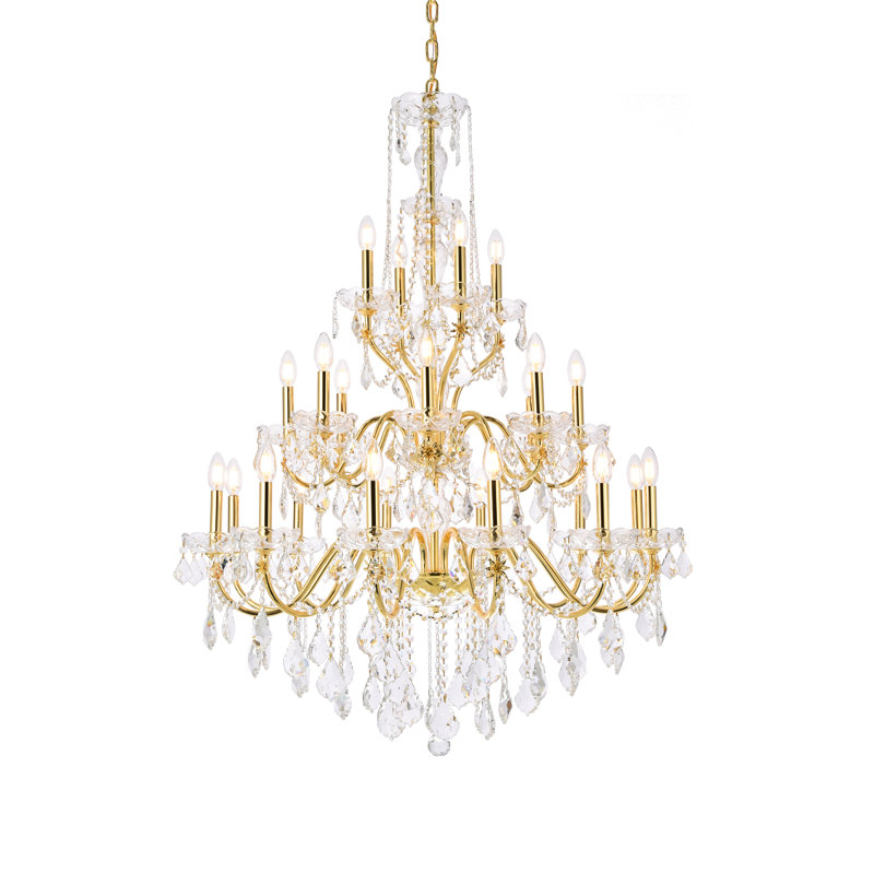 Dagmar 24 - Light Dimmable Tiered Chandelier, Gold