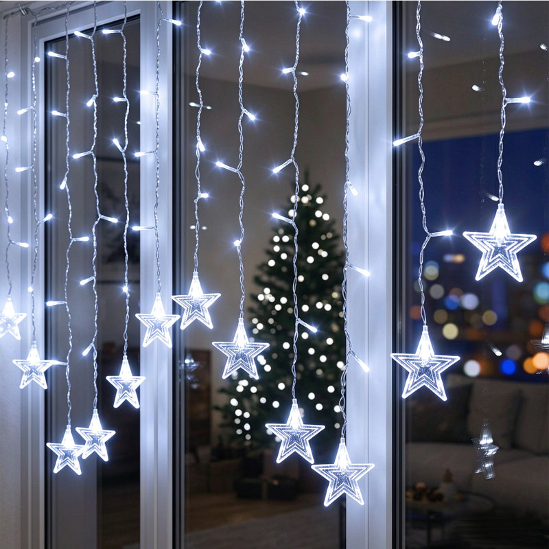 11.5' Star LED String Lights, White
