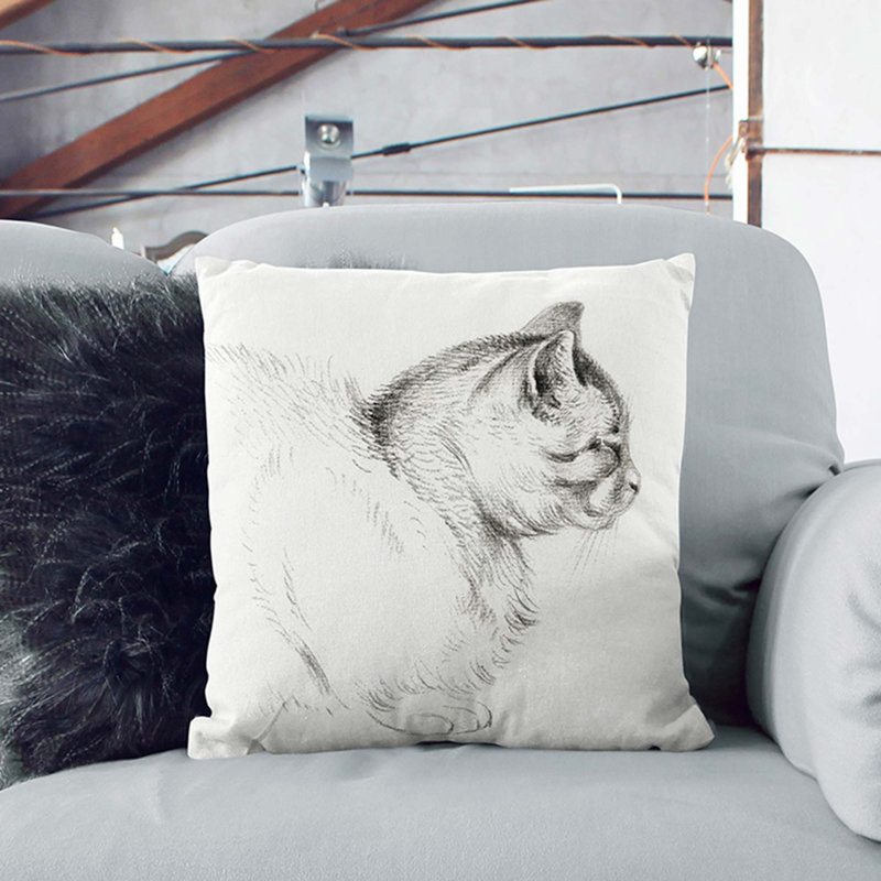 Square Throw Cushion, Stone, 40cm H x 40cm W x 15cm D