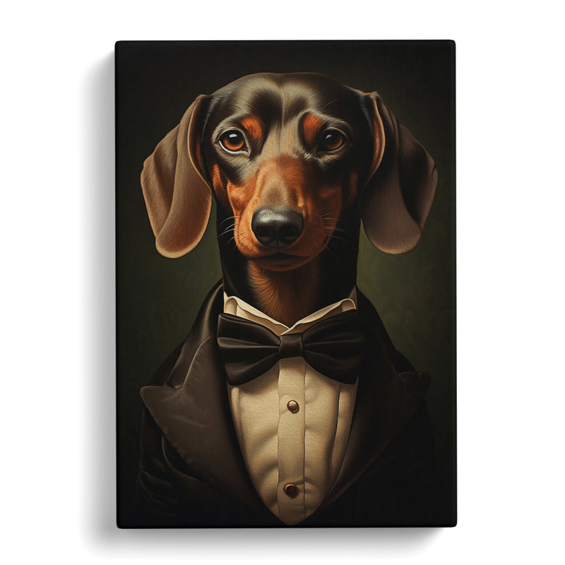 Dachshund Neo-Plasticism Art - No Frame Print, 60cm H x 40cm W x 3cm D