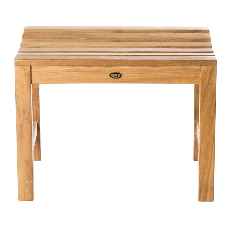 Teak Shower Bench, 17.75" H x 23.75" W x 15.75" D