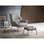 Fauteuil d'appoint et repose-pieds en cuir fleur kaki Jabel-1811950025