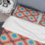 Bleu et orange Ikat Ogee - Ensemble de housse de couette abstrait - Microfibre de polyester-709196578