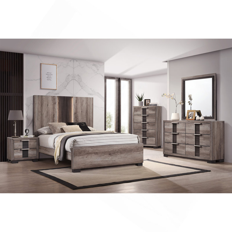 Table de chevet contemporaine 1Pc, Brun