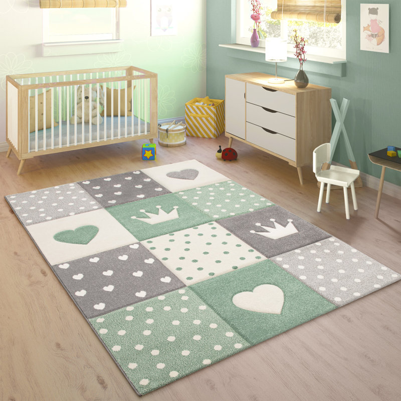 Aldworth Flatweave Green Rug, Rectangle 160 x 230cm