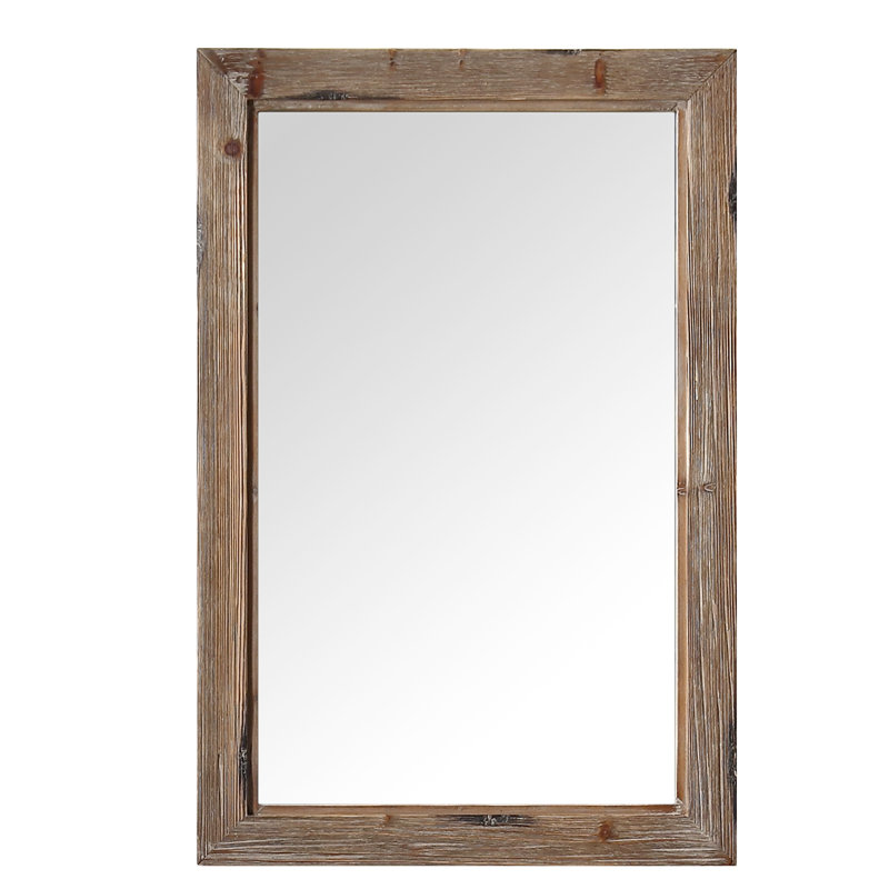 Ferrao Wood Rectangle Wall Mirror