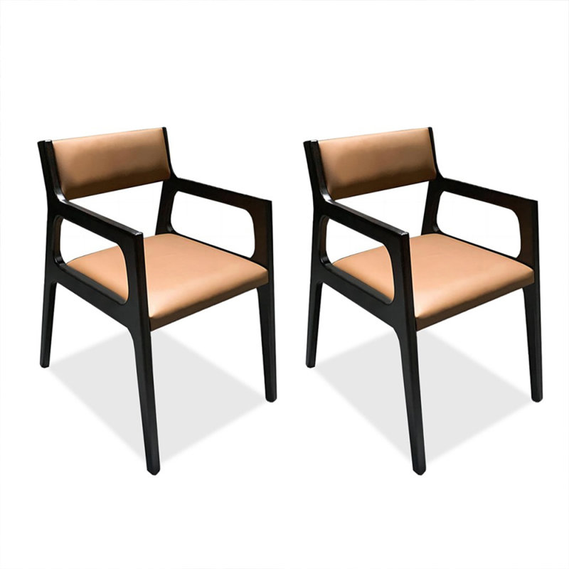 Chaise d'appoint orange à dossier solide (ensemble de 2), Orange