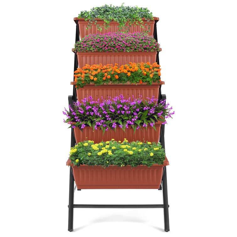 Highpro Vertical Garden Planter, 5 Tiers Vertical Raised Garden Bed Metal  Elevated Herb Planter Box Vegetable Flower Planters for Patio Deck Outdoor