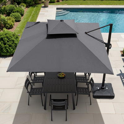 128'' X 104'' Aluminum Rectangular Cantilever Umbrella with Weighted Base
