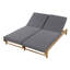 Chaise longue double en bois d'acacia Lioressa Modern avec dossiers réglables et coussins hydrofuges-129161570