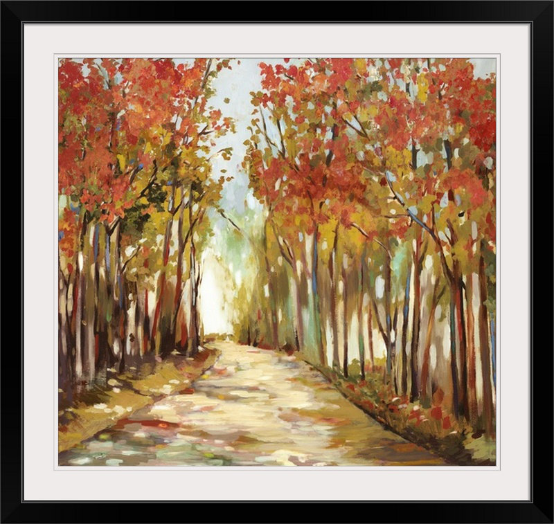 «Anjelo Sunny Path» par Allison Pearce, reproduction d'art, H 24 po x l 24 po x P 1 po, Cadre noir