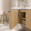 Ensemble de meuble-lavabo 24 po avec lavabo en céramique, armoire de rangement à finition chêne avec portes à fermeture en douceur, ensemble de meuble-lavabo compact pour petite salle de bain
