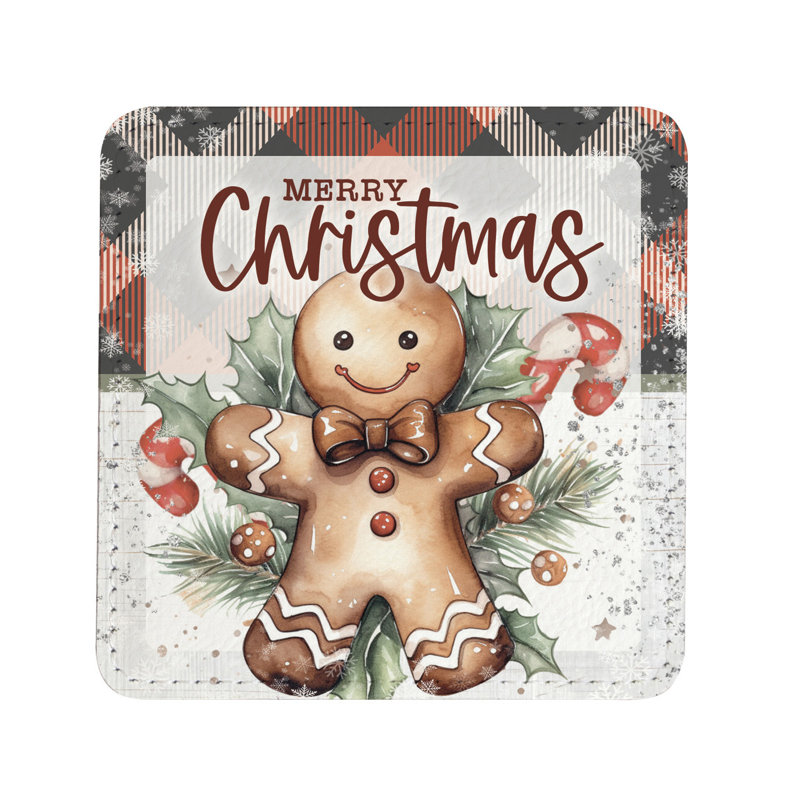  Ensemble de sous-verres de Noël assortis à motif écossais de Noël | Merveilleux cadeau | Sentiment inspirant