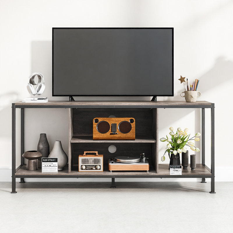 Nasha Large Capacity And Multi- Purpose Tv Stands For Tvs Up To 55, Gray/Black