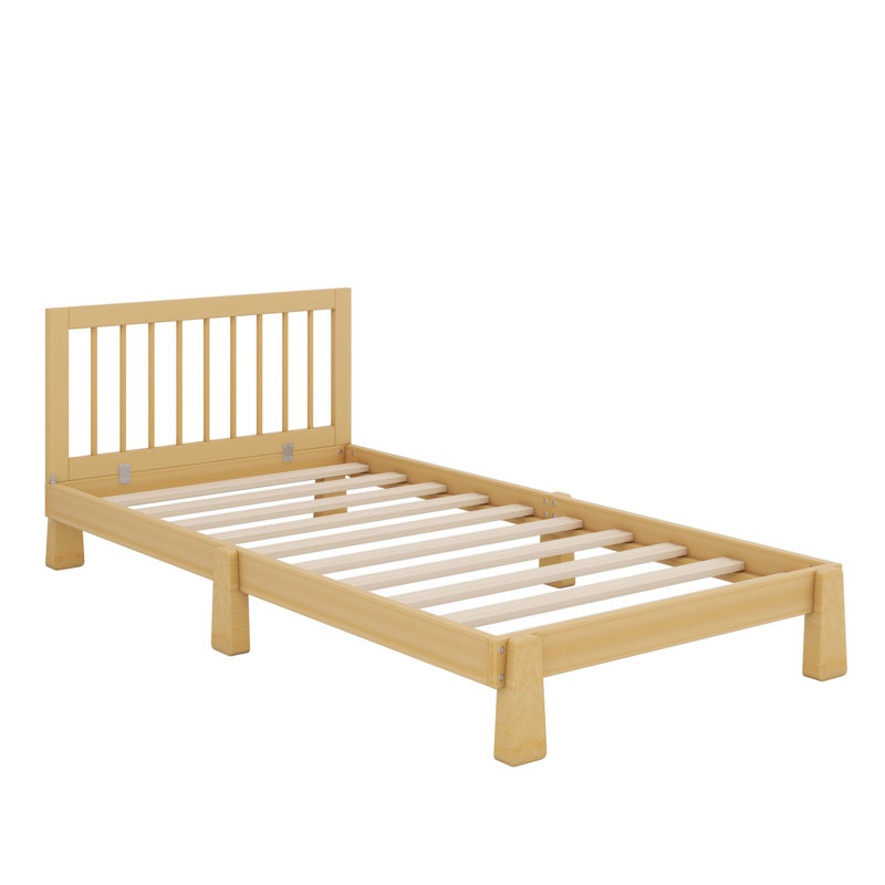 Cadre de lit pour enfant avec barrières de sécurité, lit Montessori convertible 3 en 1 en lit plateforme pour chambres modernes