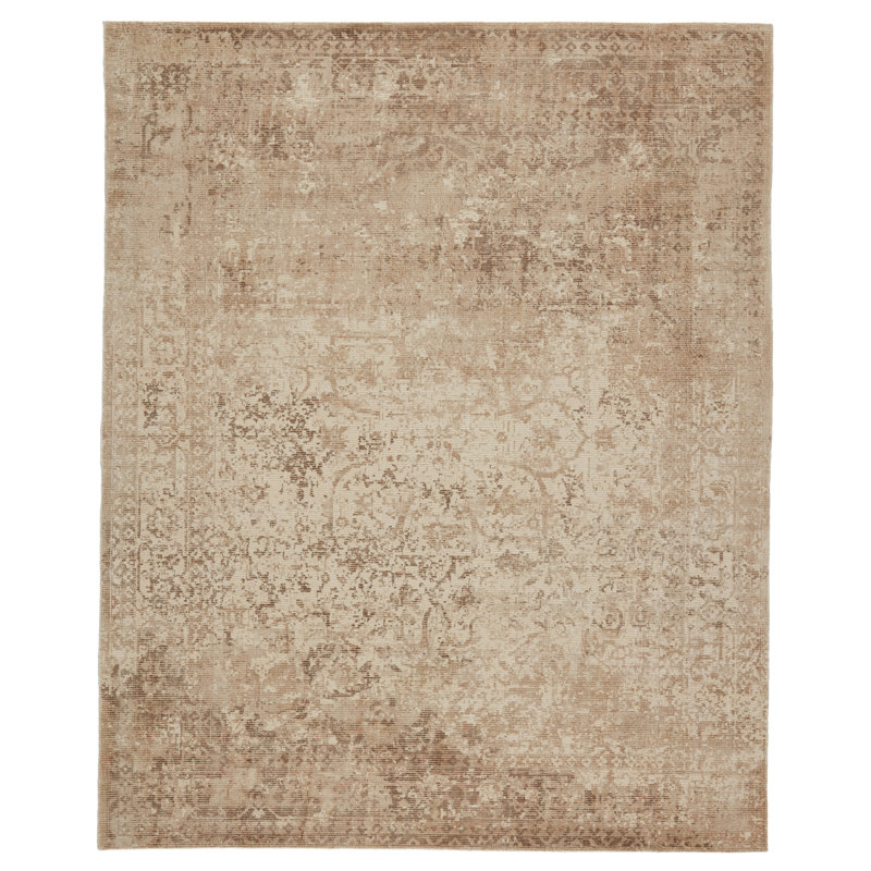Tapis beige tissé à la main Adamsiii, Rectangle de 5 pi x 8 pi
