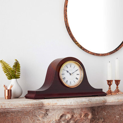 Analog Solid Wood Quartz movement / Crystal Tabletop Clock in Brown