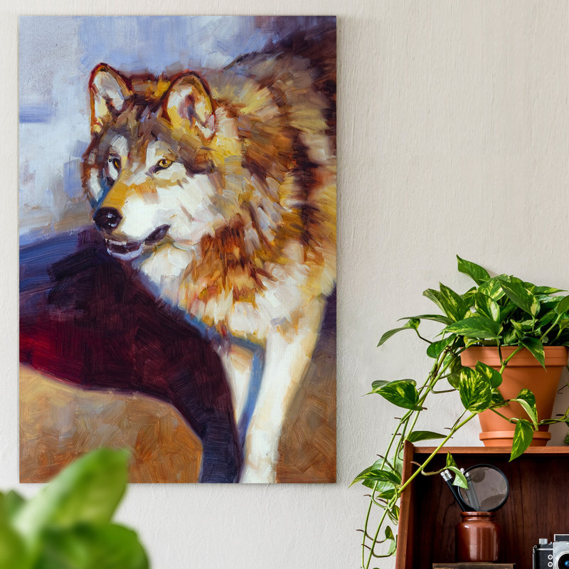 «Wolf Study II», reproduction d'art sur toile tendue, H 27 po x l 18 po x 1,5 po