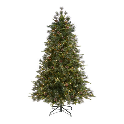 Lighted Artificial Pine Christmas Tree